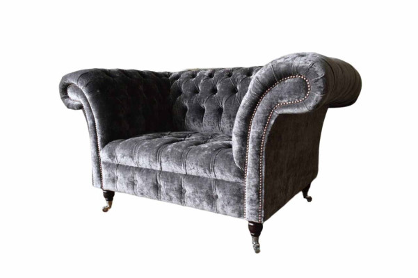 Diseño Chesterfield Tela Sofá Sillón 1.5 Plazas Salón Acolchado Nuevo