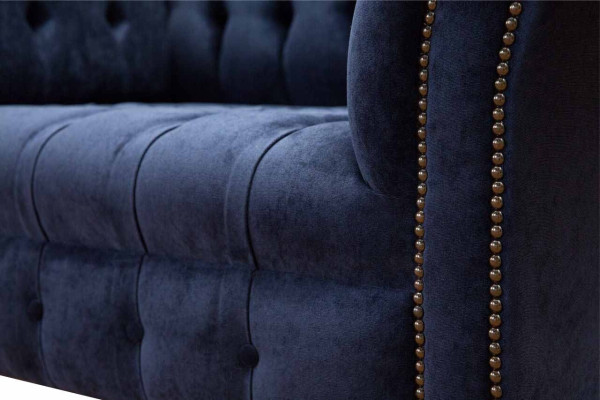 Sofá Chesterfield de 1,5 plazas, sofá de diseñador, tela de tapicería de sofá textil.