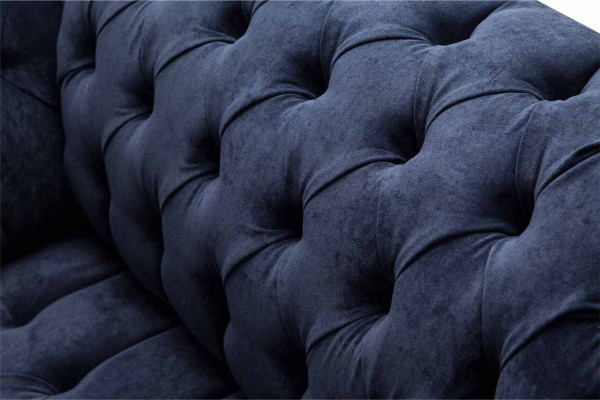 Sofá Chesterfield de 1,5 plazas, sofá de diseñador, tela de tapicería de sofá textil.