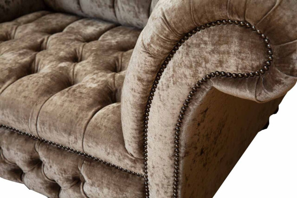 Chesterfield sillón sofá de 1 plaza tela tapicería nuevo