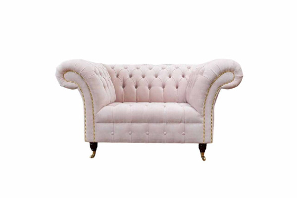 Silla tapizada Sofá de tela Chesterfield Sofás de una plaza Monoplaza Rosa