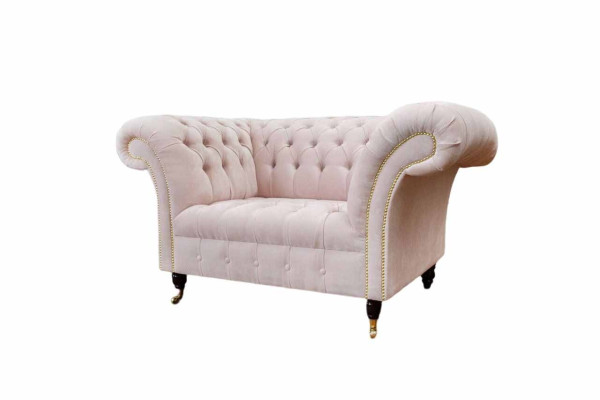 Silla tapizada Sofá de tela Chesterfield Sofás de una plaza Monoplaza Rosa