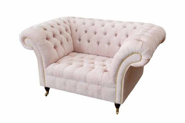 Silla tapizada Sofá de tela Chesterfield Sofás de una plaza Monoplaza Rosa