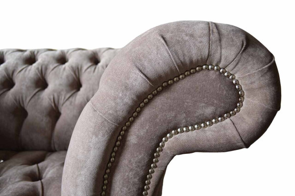 Sofá Chesterfield de 1 plaza de lujo de tela textil, nuevo.