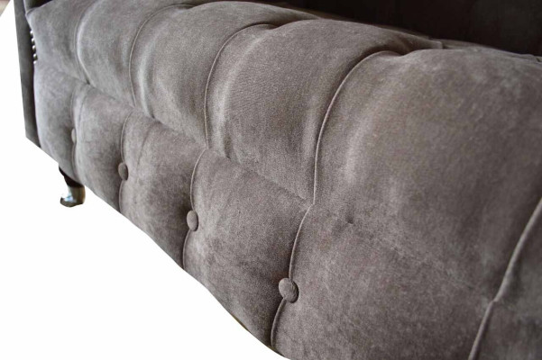Sofá Chesterfield de 1 plaza de lujo de tela textil, nuevo.