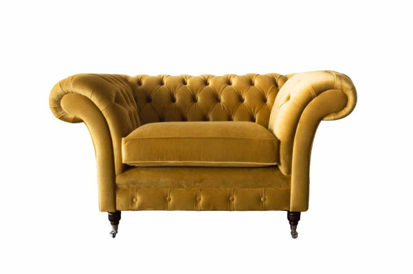 Silla Chesterfield de tela moderna de sala de estar de lujo de diseño de muebles