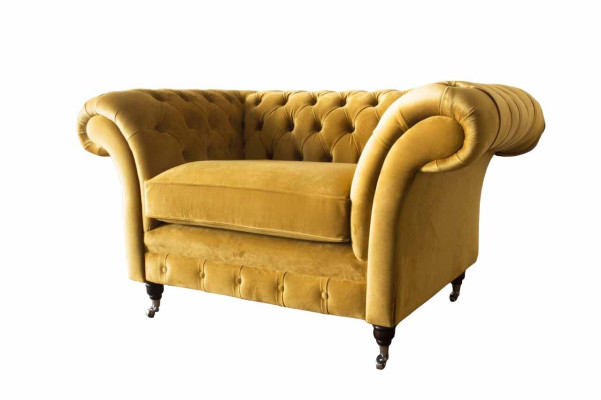 Silla Chesterfield de tela moderna de sala de estar de lujo de diseño de muebles