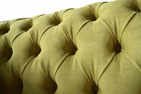 Chesterfield Sillón Diseño Textil Sofá Tela Sofás Tapizado Gris Nuevo