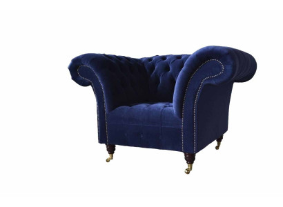 Chesterfield - Sillón de tela, sofá de 1 plaza, diseño de tapicería de lujo y moderno.