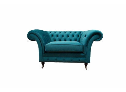 Chesterfield Design Sillón Sofá Tapizado Lujo Textil Sofás de 1 Plaza