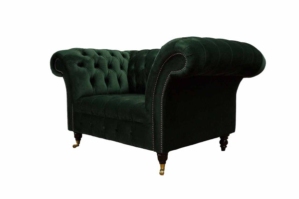 Sillón diseño relax verde textil sala de estar tapizado lujo asiento individual