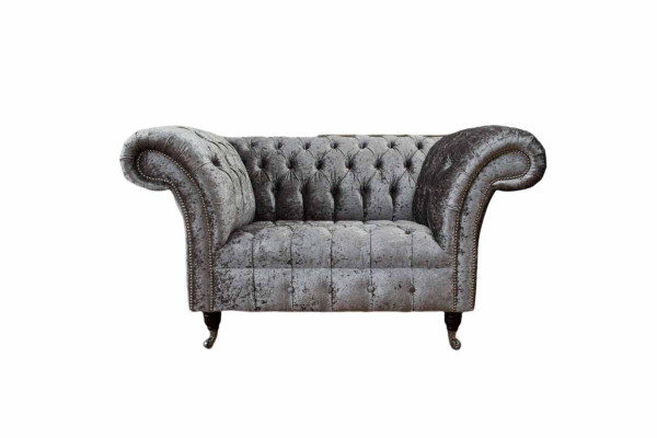 Diseño de sofá Chesterfield Poltrona Sofá Chesterfield Textil Plata