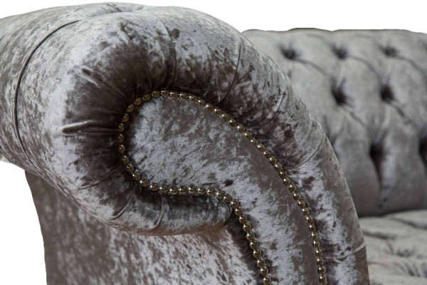 Diseño de sofá Chesterfield Poltrona Sofá Chesterfield Textil Plata