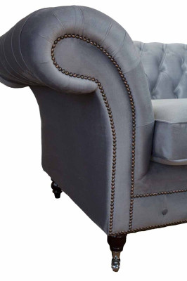 Diseño de sofá individual Chesterfield de tela, sillón tapizado 1 plaza Sofás Lounge nuevo.
