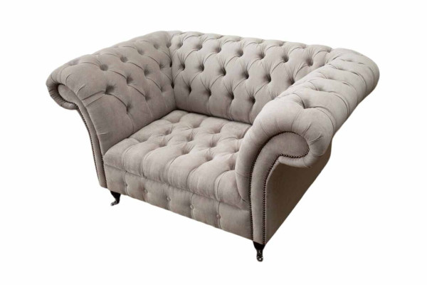 Chesterfield tela tapizada sillón 1 plaza sofás de diseño de lujo sofás de tela