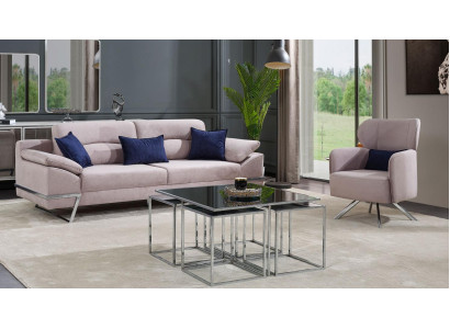 Grupo de sala de estar, juego de sofás de 3 plazas, conjunto de asientos gris, juegos.