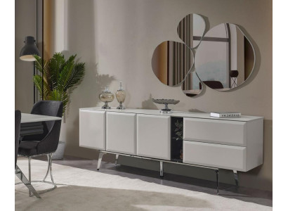 Mueble aparador con espejo Cómoda Blanca Mesa de consola Mesa Moderna de madera Set