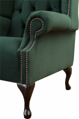 Chesterfield Design Sessel Tapizado de lujo en tela Sofá Sillón de orejas.