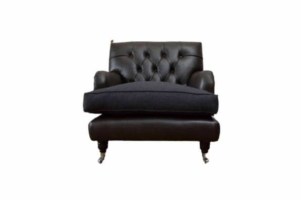 Chesterfield Diseño Sillón Sofá Tapizado Lujo Sofás 1 Asiento Cuero