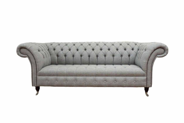 Chesterfield sofá 3 plazas gris diseño sofás tapizados sofas.