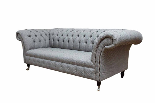 Chesterfield sofá 3 plazas gris diseño sofás tapizados sofas.