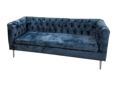 Sofá Chesterfield de lujo de 3 plazas tapizado en textil moderno - Sofás azul turquesa.