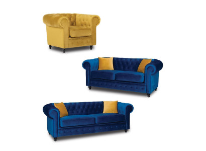 Chesterfield conjunto de sofás muebles de sala de estar sofá 3+2+1 plazas.
