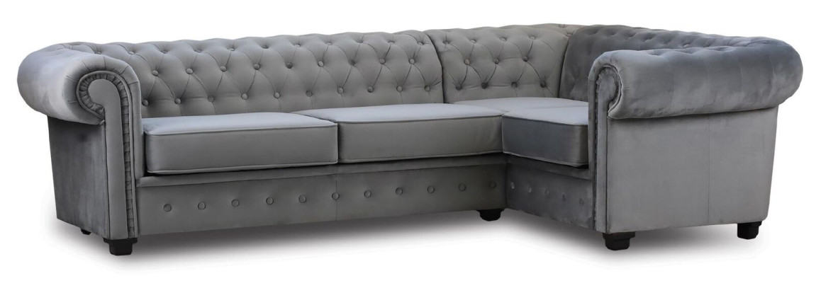 Sofá de esquina Sofá Acolchado Muebles de lujo Muebles Decoración Terciopelo Tela Esquinero