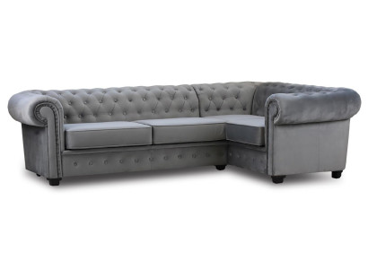 Sofá de esquina Sofá Acolchado Muebles de lujo Muebles Decoración Terciopelo Tela Esquinero