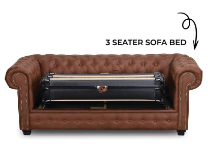 Sofá cama Chesterfield con función de cama sofá tapizado en muebles de sofá.