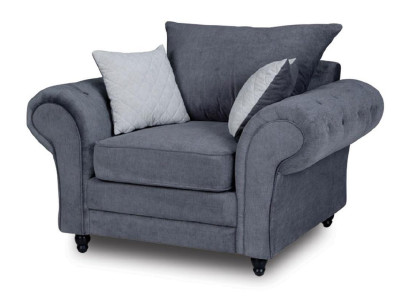 Sillón de televisión Chesterfield individual sofá tapizado de terciopelo.