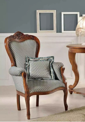 Sillón clásico de sala de estar Sillón tapizado Mueble de tela de una plaza Oficina