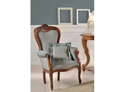 Sillón clásico de sala de estar Sillón tapizado Mueble de tela de una plaza Oficina