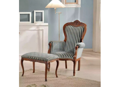 Clásico sillón de salón individual diseñador tapizado asiento mueble de tela