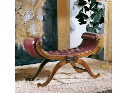 Banqueta marrón, taburete clásico Antil estilo asientos tapizados en tela.