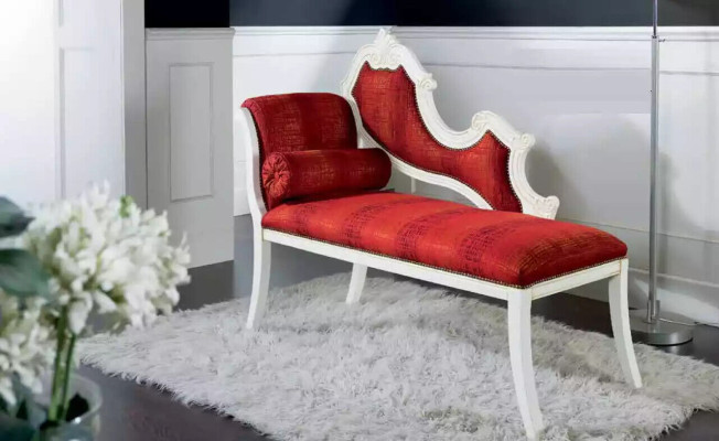 Sofá chaise longue rojo Muebles clásicos de salón Diseño de muebles Cama de diseñador