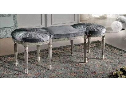 Clásico banco de asiento gris diseño textil nuevo tela de tapicería muebles de asiento.