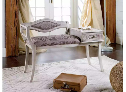 Banco tapizado de lujo para salón en estilo clásico de muebles textiles nuevos.