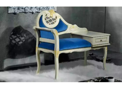 Banco clásico azul Asiento de lujo Muebles tapizados de tela Nueva plaza