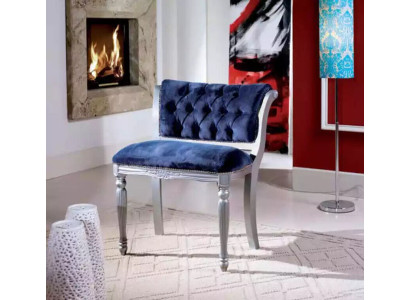 Silla de comedor Chesterfield azul, mueble tapizado de asiento, silla, diseño clásico.