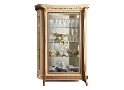 Vitrina vitrinas armario vitrina de cristal salón estante rococó barroco madera real