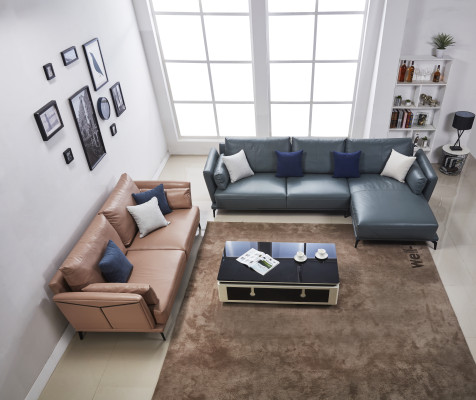 Sofá de diseño sofá conjunto de esquina con taburete salón tapizado