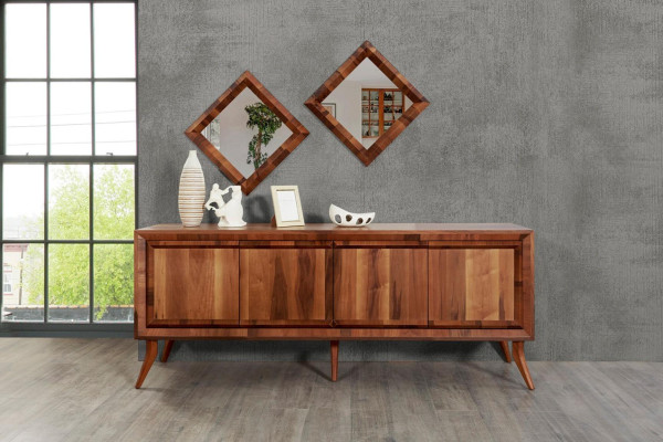 Juego de comedor Mesa 4 sillas Aparador Mesas Madera Diseño Grupo Conjunto 6 piezas