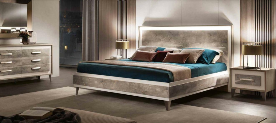 arredoclassic Set de muebles de dormitorio italiano diseño cama mesita de noche