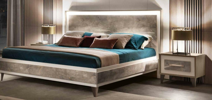 arredoclassic Set de muebles de dormitorio italiano diseño cama mesita de noche