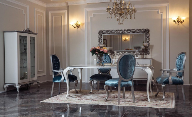 Silla turquesa gris Chesterfield de madera con reposabrazos muebles de comedor