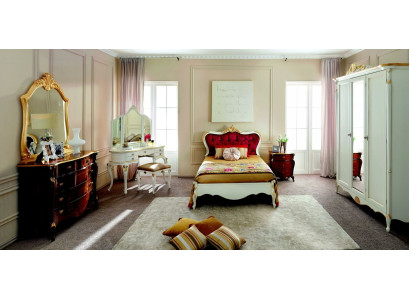 Muebles italianos, diseño de lujo, cama doble, estilo barroco, camas clásicas.