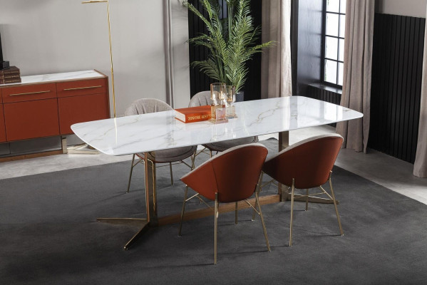 Mesa blanca para comedor Estilo moderno de lujo Cómoda Mesas