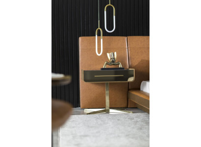 Lujo mesita de noche cristal oro dormitorio mesitas de noche Loft moderno metal