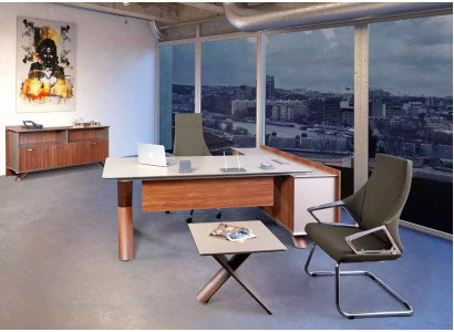 Muebles de madera, mesa de trabajo, escritorio en esquina, muebles de oficina, cómoda, mesa de centro, moderno.